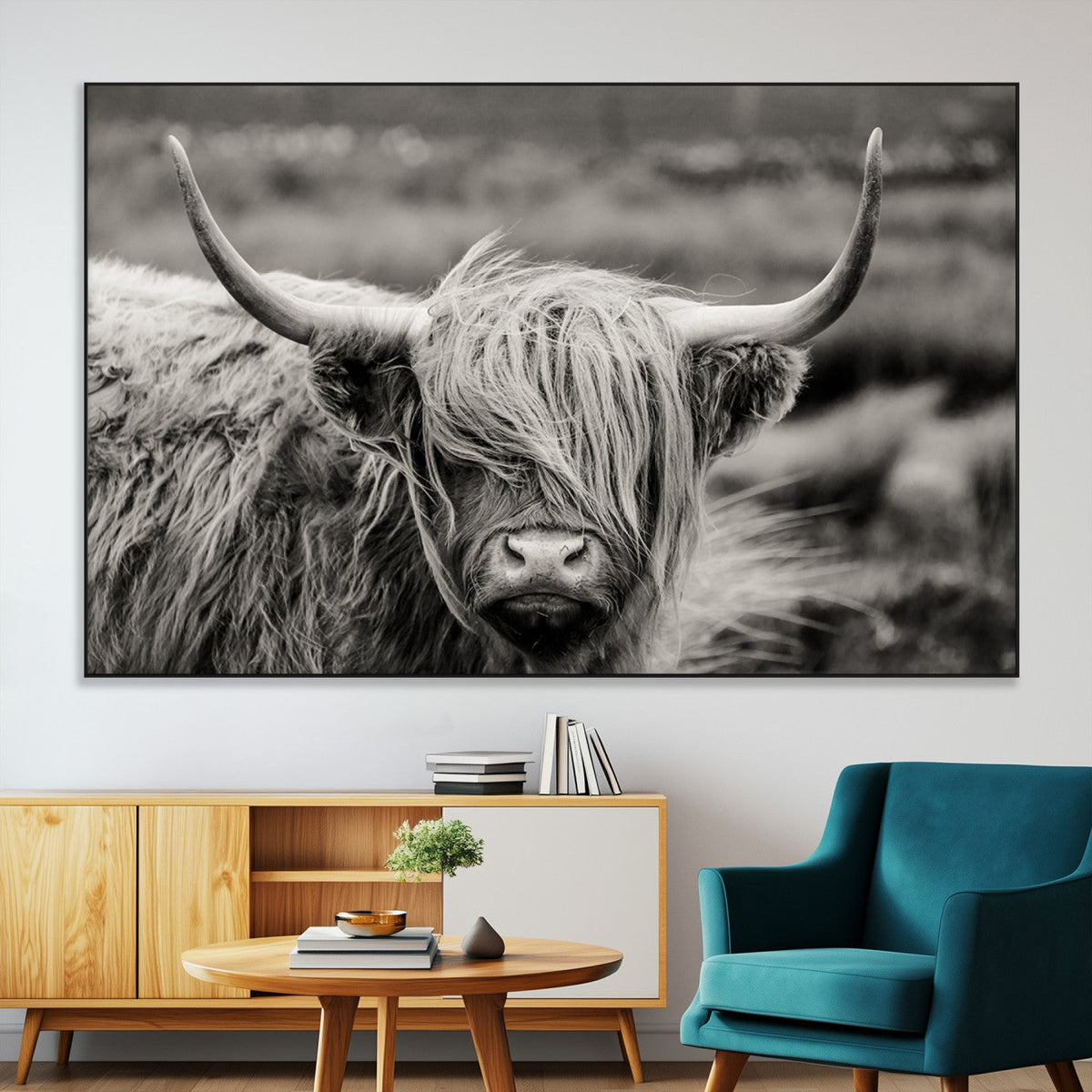 Cow Focus Canvas Wall Art Print