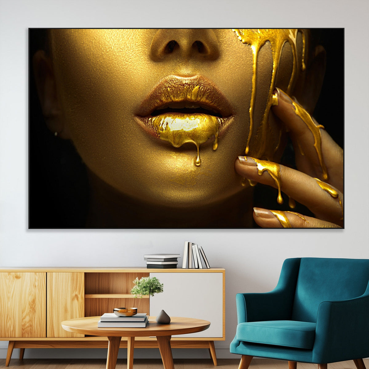 Gold and Women Wall Art Canvas Print