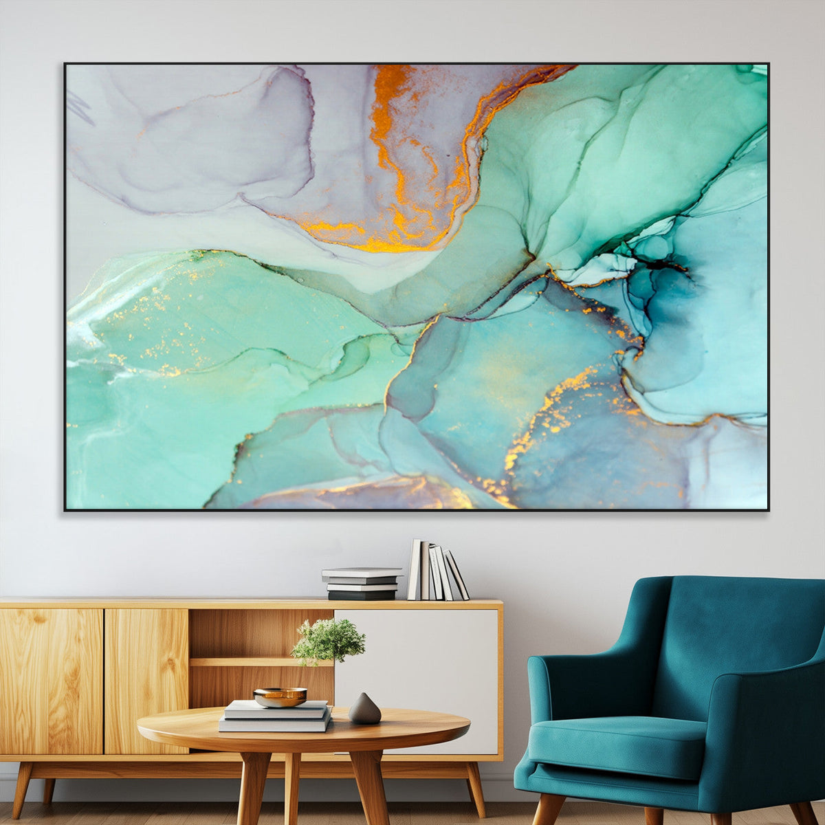 Colorful Marble Fluid Effect Canvas Wall Art Print