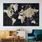 Antique Old World Map Wall Art Canvas Print