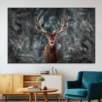 Wall Art Deer Art Animal Canvas, Framed Wall Art Deer Canvas