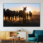 Horse Herd Wall Art Animal Canvas Print