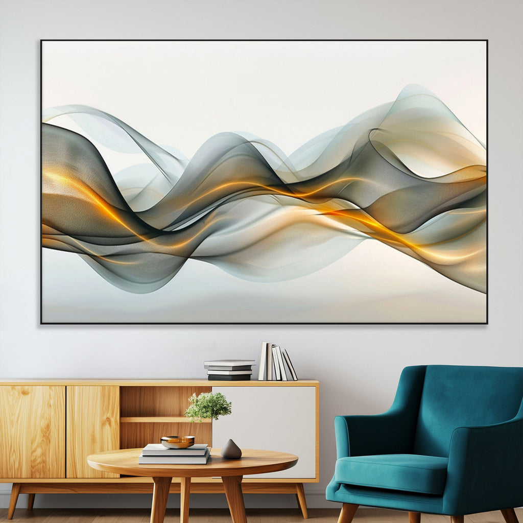 Abstract Wave Canvas Wall Art | Fluid Contemporary Elegance in Motion