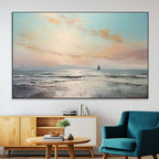 Abstract Ocean Wall Art, Boat Wall Art Canvas Print
