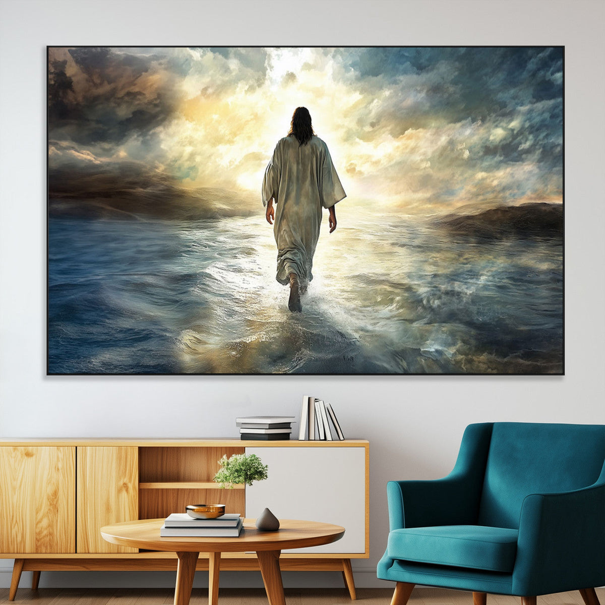 Jesus Walking on Water Wall Art | Canvas Print | Ready to Hang