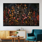 Large Floral Painting Print Illustration Flowers Canvas Wall Art