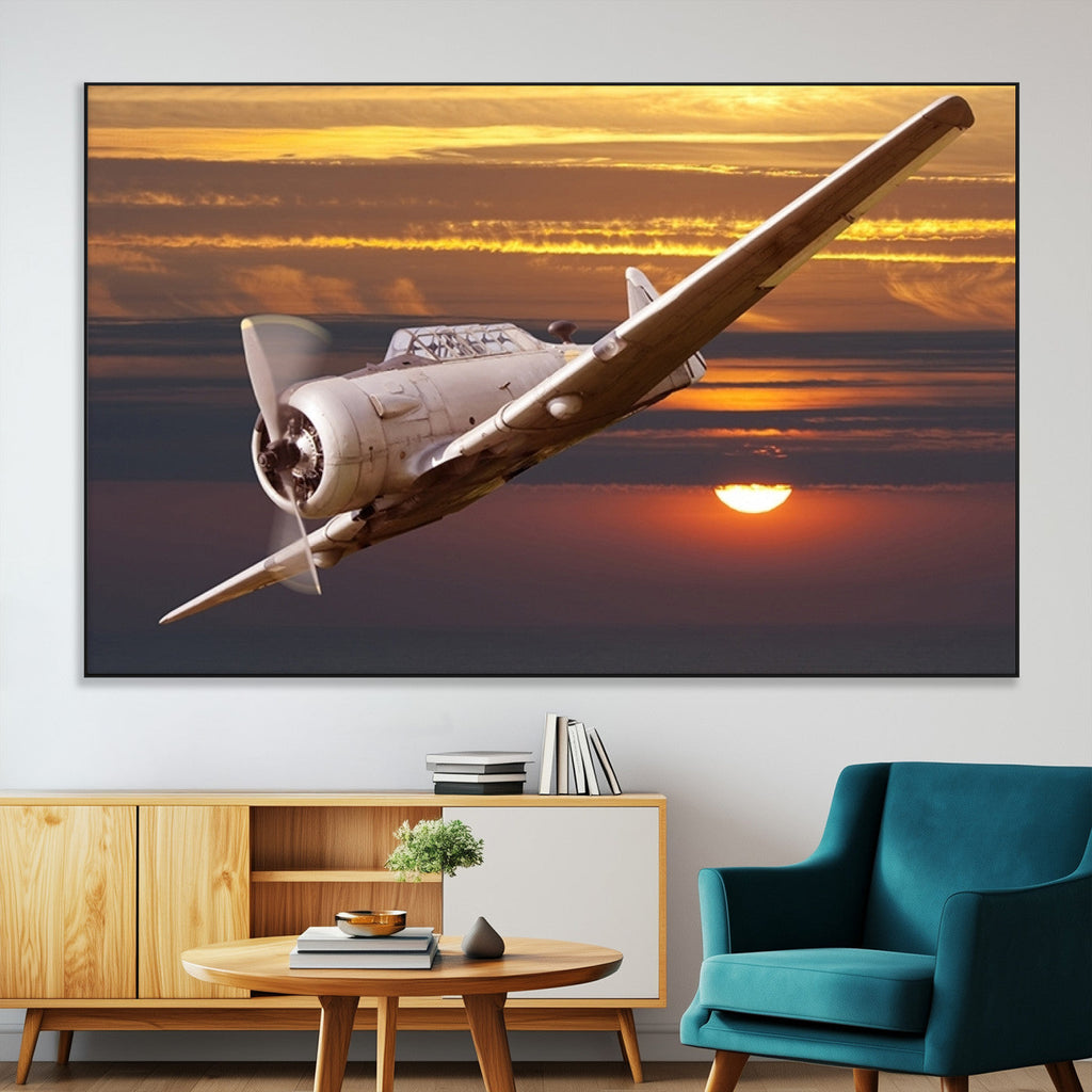 Old War Plane Wall Art Canvas Print