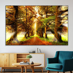 Sunshine in Forest and Trees Wall Art Canvas Print