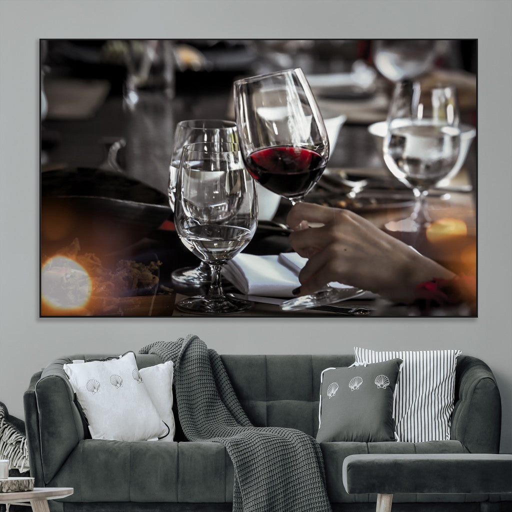 Red Wine and Glass Canvas Print