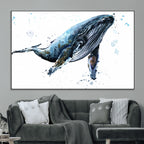 Watercolor Whale Wall Art Canvas Print