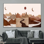 Boho Wall Art Canvas Print Set | Mid-Century Bohemian Wall Artwork, Boho Neutral