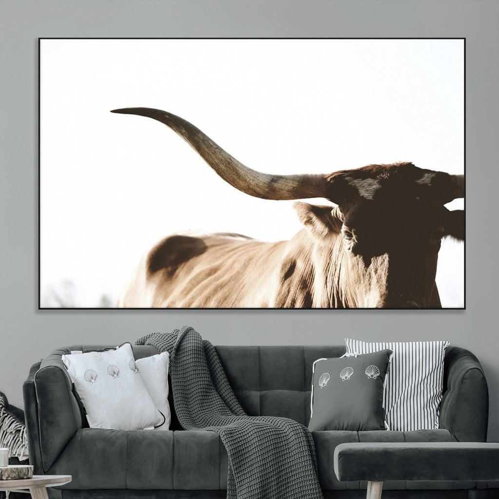 Texas Longhorn Wall Art Canvas Print, 3-Panel