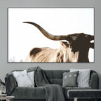 Texas Longhorn Wall Art Canvas Print, 3-Panel