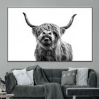 Fanny Scottish Highland Cow Cattle Art Print Farmhouse Wall Art Canvas Print