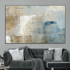 Abstract Blue and Beige Wall Art, Modern Minimalist Canvas Print Set