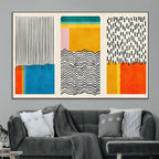 Canvas Print Wall Art Abstract Illustration Art Boho, Framed Abstract Boho Art