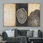 Tree Rings Canvas Wall Art Print, Minimalist Natural History in Modern Decor