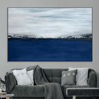 Navy Blue Abstract Wall Art Canvas Print