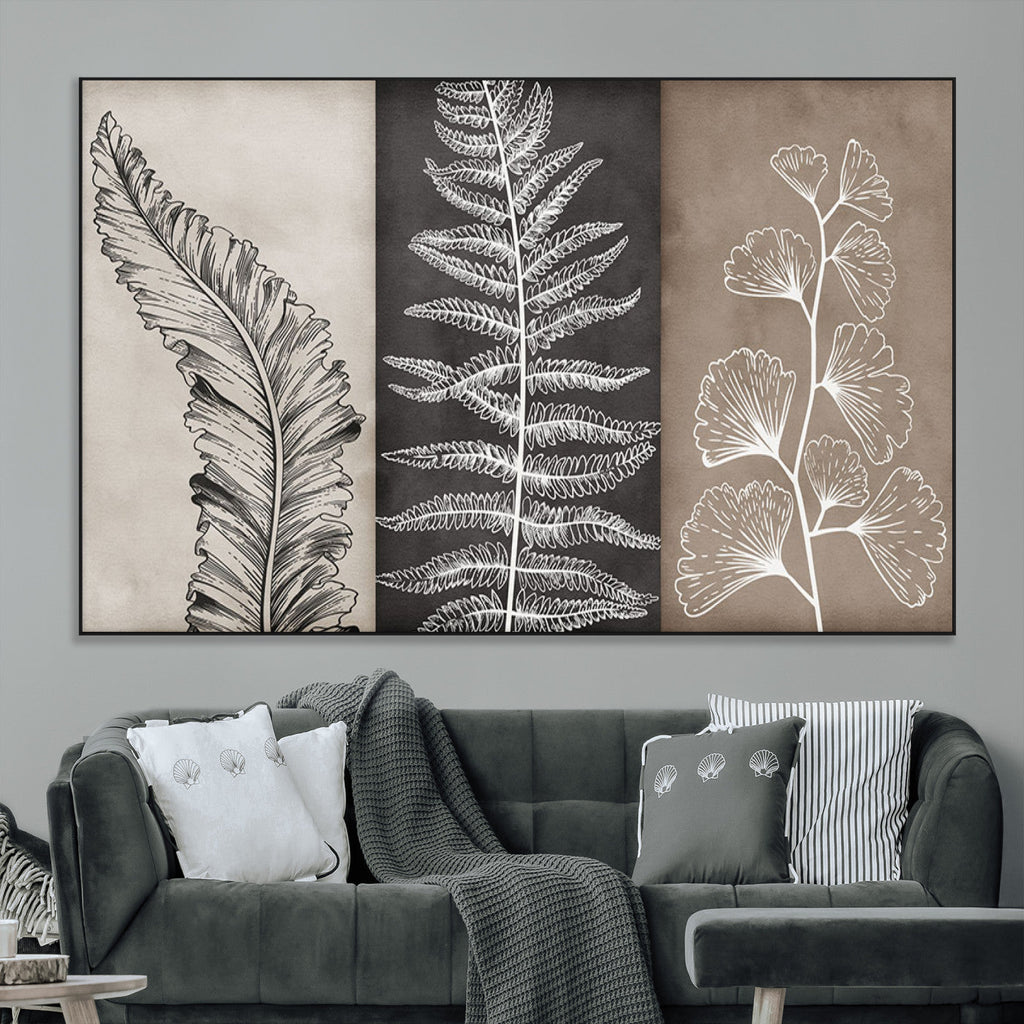 Minimalist Botanical Wall Art Canvas Print, Framed and Ready to Hang