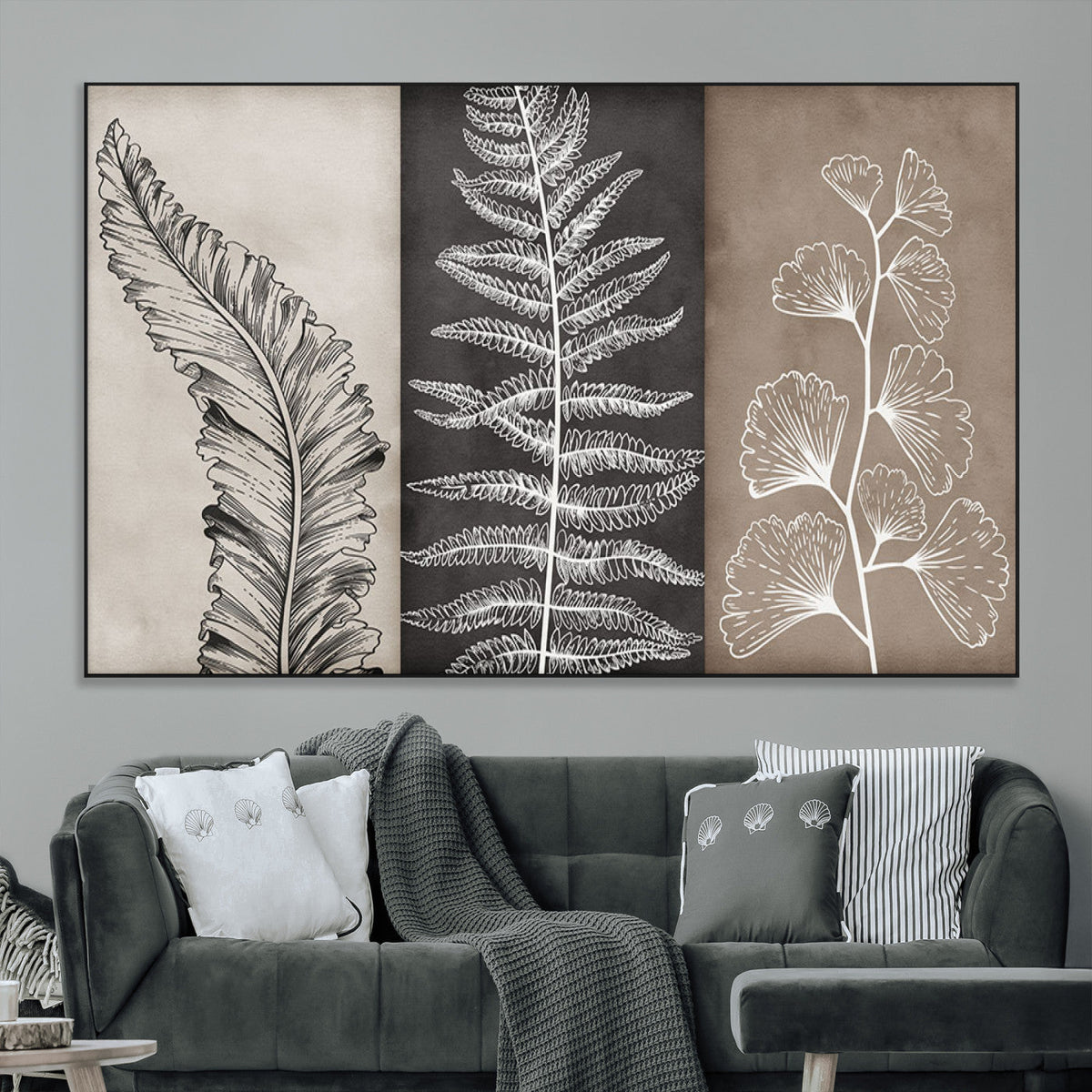 Minimalist Botanical Wall Art Canvas Print, Framed and Ready to Hang