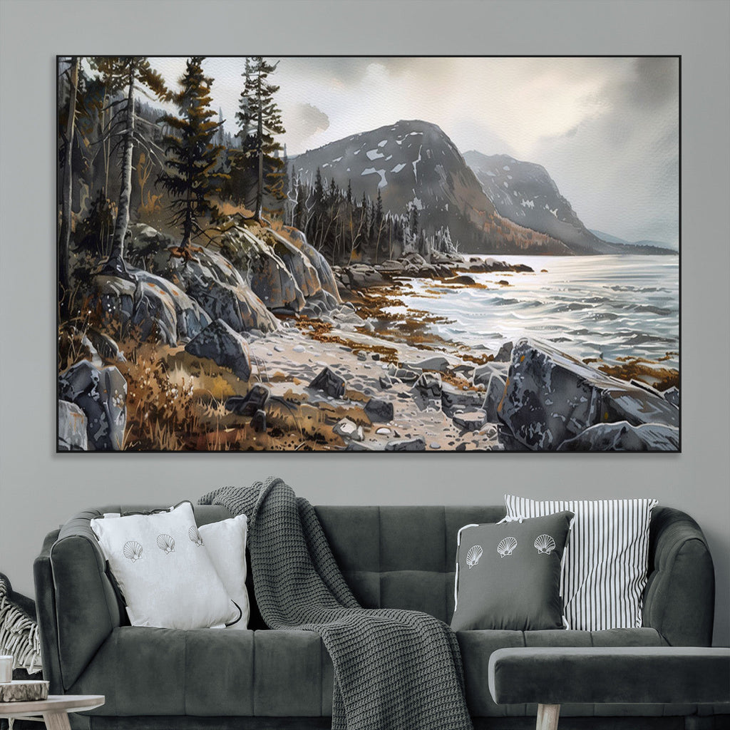 Serene Coastal View of Acadia National Park