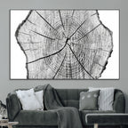 Rustic Tree Ring Wall Art Canvas Print, Framed and Ready to Hang