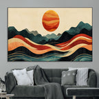 Mountain Triptych Wall Art Canvas Print | Western Boho Pine Tree Nature Print