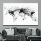 Flight Routes Air Traffic Map Canvas Wall Art, World Flight Routes Print