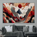 Abstract Mountain Wall Art Canvas Print | Vibrant Stylized Landscape