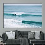 Ocean Swell Wall Art Canvas Print, Framed Surf Waves and Blue Water Scene