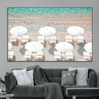 Calm Beach Wall Art | Framed Turquoise Water Canvas Artwork