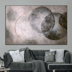 Abstract Grey Gold Wall Art | Modern Geometric Canvas