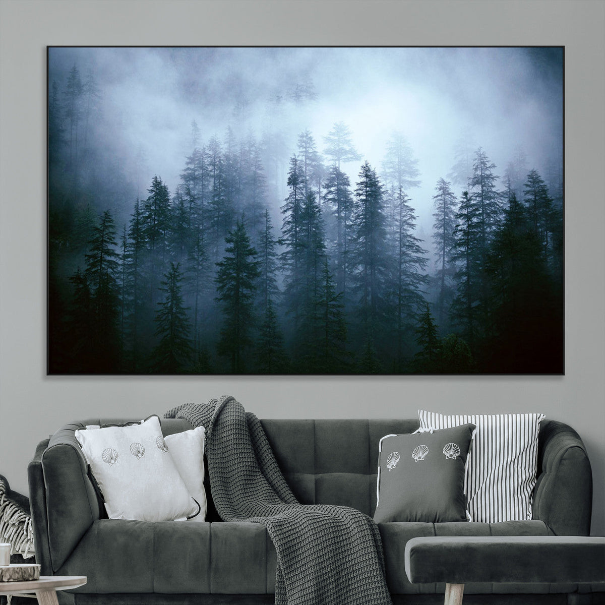 Foggy Pines Misty Forest Wall Art Print