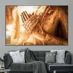 Buddha Statue Hands Wall Art Canvas Print
