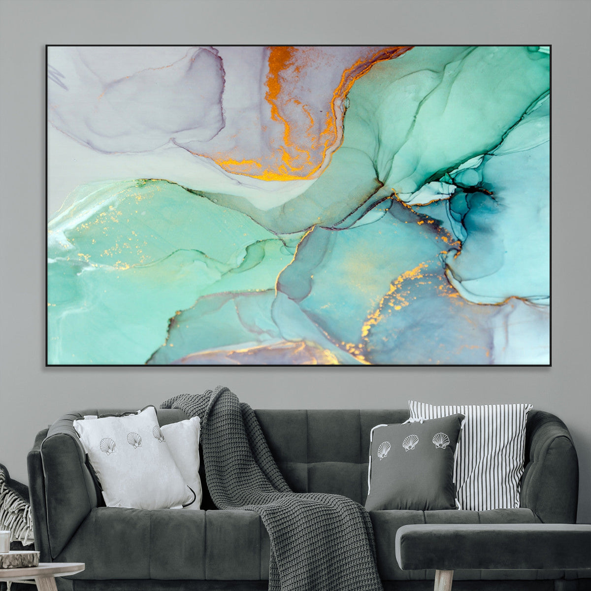 Colorful Marble Fluid Effect Canvas Wall Art Print