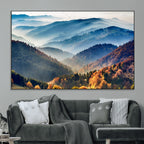 Mountains Forest Autumn Wall Art Canvas Print