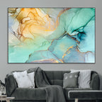 Green Marble Fluid Effect Abstract Canvas Wall Art Print