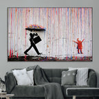 Banksy Wall Art Canvas Print | Framed Graffiti Street Art Picture