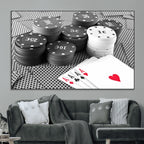 Poker Game Cards Wall Art Canvas, Multi Panel Wall Art