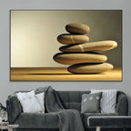 Fluvial Zen Stones Canvas Wall Art Print