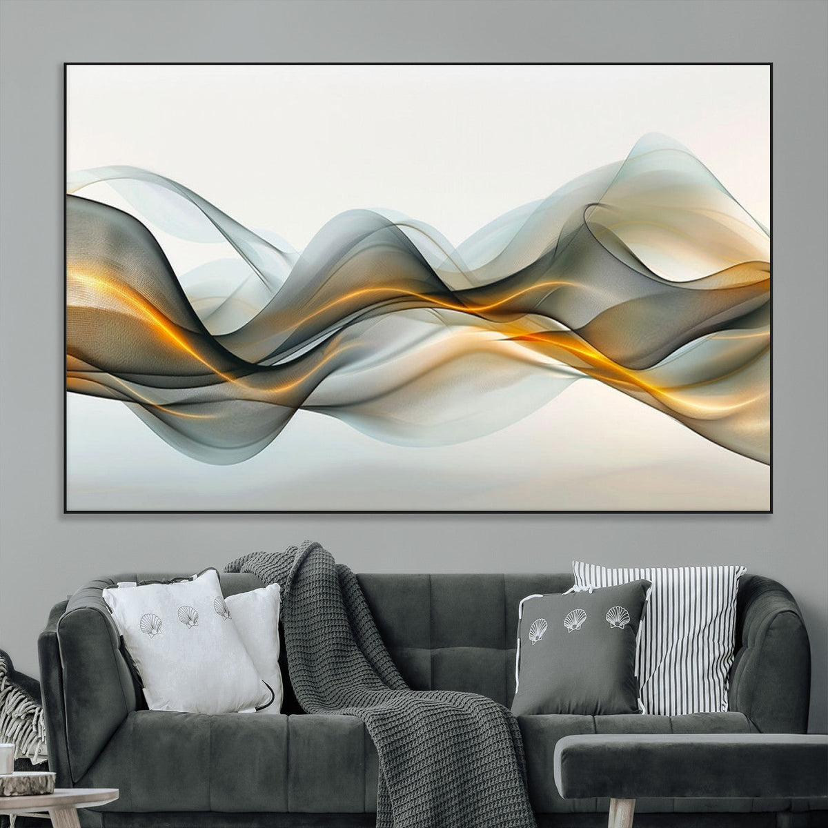 Abstract Wave Canvas Wall Art | Fluid Contemporary Elegance in Motion