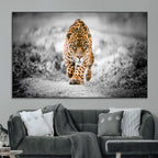 Jaguar Wall Art Canvas Print, Majestic Big Cat in Focused Pursuit