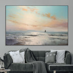 Abstract Ocean Wall Art, Boat Wall Art Canvas Print