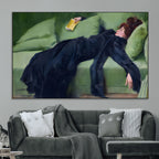 Decadent Girl by Ramon Casas Wall Art Canvas Print, Framed