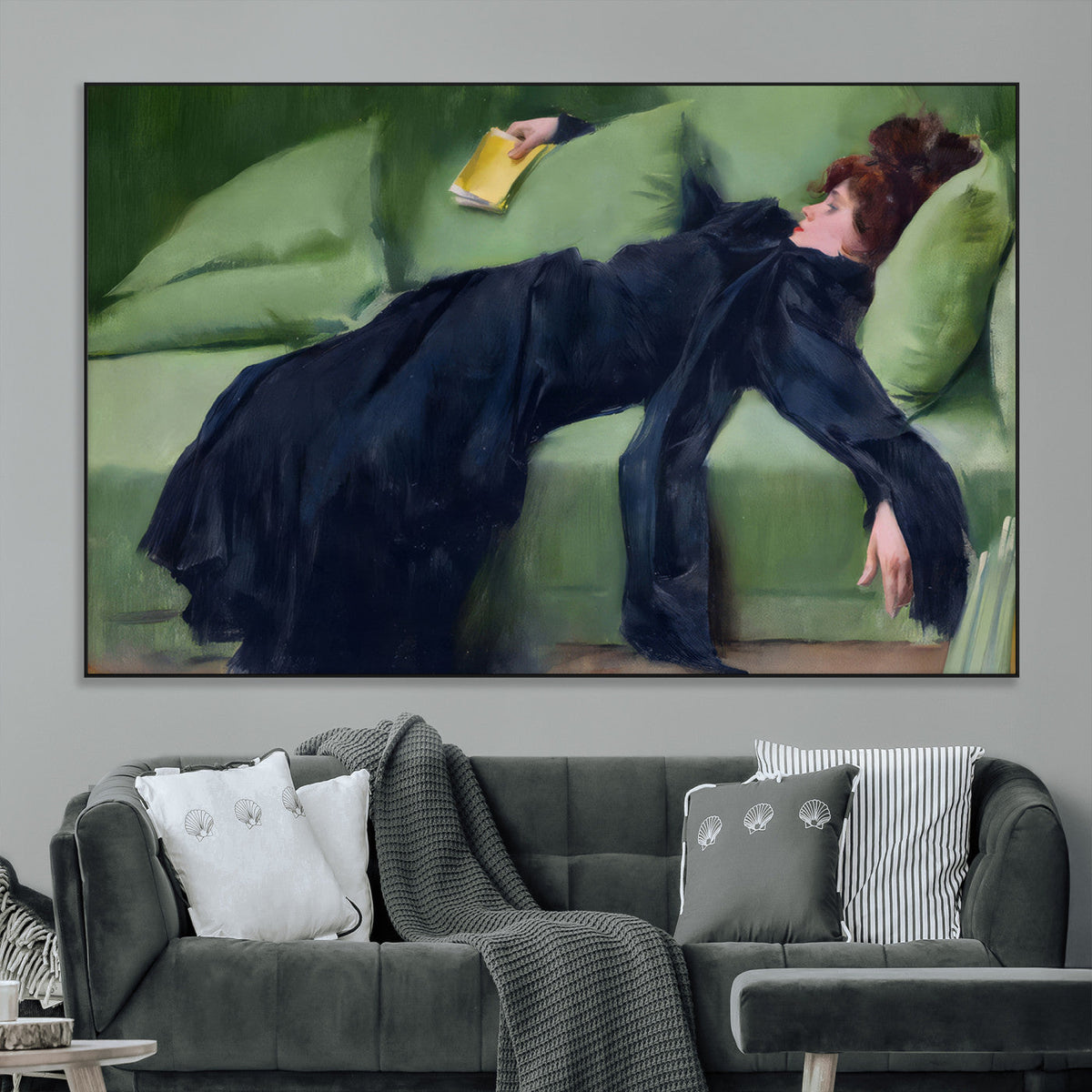 Decadent Girl by Ramon Casas Wall Art Canvas Print, Framed