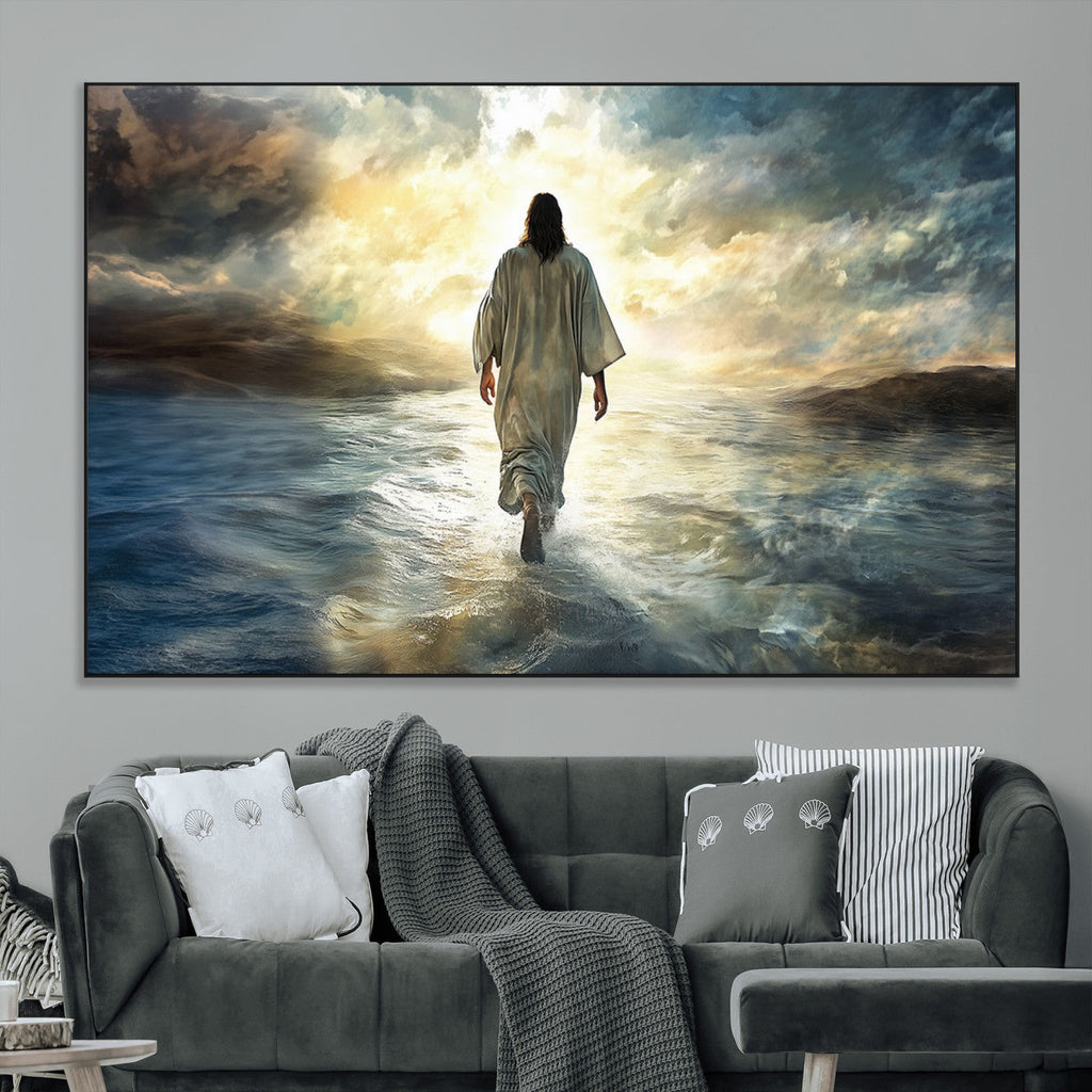 Jesus Walking on Water Wall Art | Canvas Print | Ready to Hang