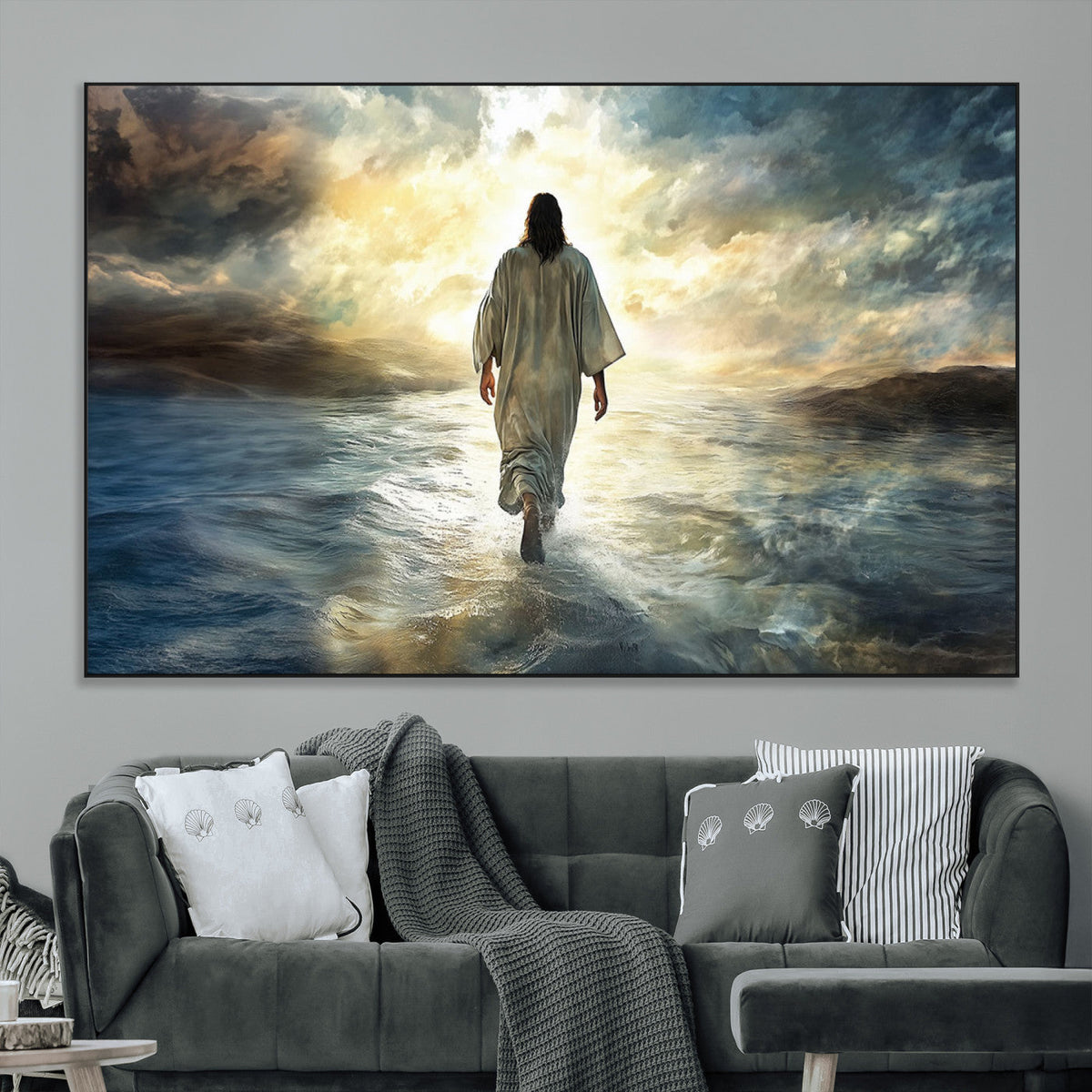 Jesus Walking on Water Wall Art | Canvas Print | Ready to Hang