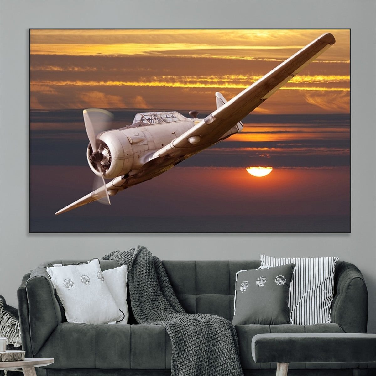Old War Plane Wall Art Canvas Print