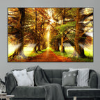 Sunshine in Forest and Trees Wall Art Canvas Print