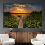 Lake and Flower Wall Art Canvas Print